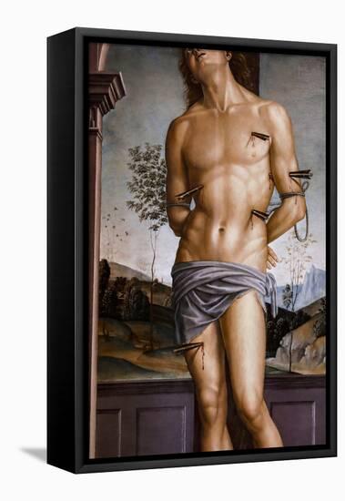 Saint Sebastian after 1490 Oil on panel-Pietro Perugino-Framed Premier Image Canvas