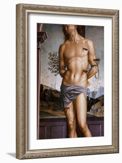 Saint Sebastian after 1490 Oil on panel-Pietro Perugino-Framed Giclee Print