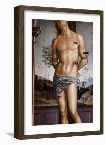 Saint Sebastian after 1490 Oil on panel-Pietro Perugino-Framed Giclee Print