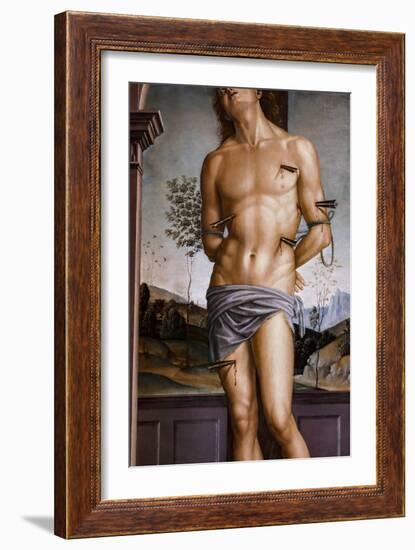 Saint Sebastian after 1490 Oil on panel-Pietro Perugino-Framed Giclee Print