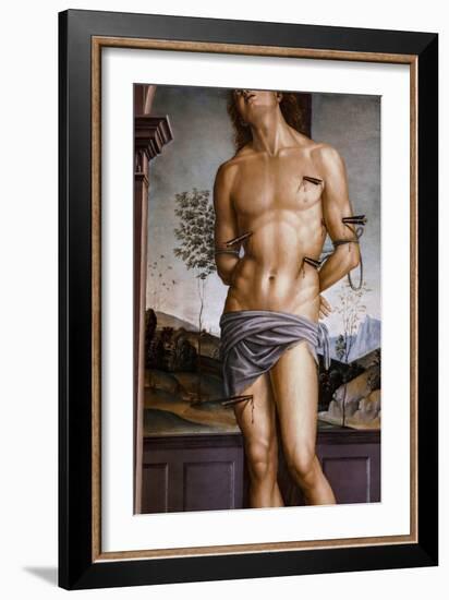 Saint Sebastian after 1490 Oil on panel-Pietro Perugino-Framed Giclee Print