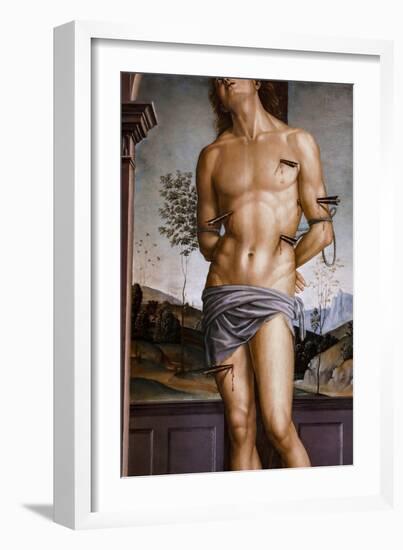 Saint Sebastian after 1490 Oil on panel-Pietro Perugino-Framed Giclee Print