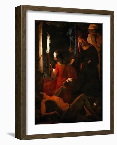 Saint Sebastian Tended by Irene-Georges de La Tour-Framed Giclee Print