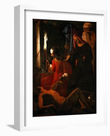Saint Sebastian Tended by Irene-Georges de La Tour-Framed Giclee Print