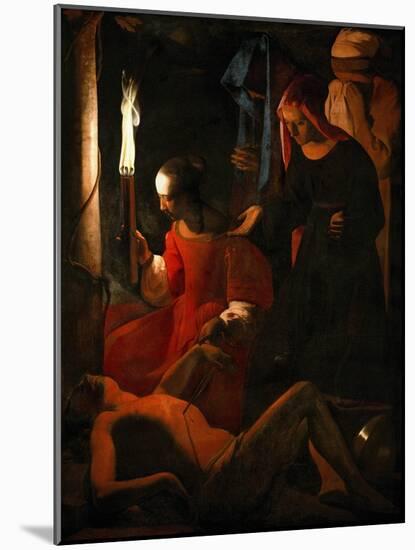 Saint Sebastian Tended by Irene-Georges de La Tour-Mounted Giclee Print