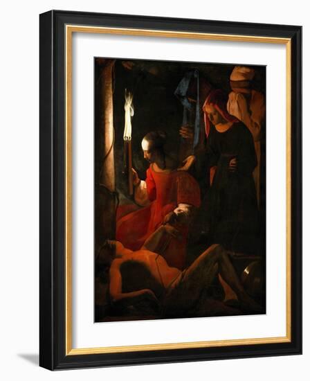 Saint Sebastian Tended by Irene-Georges de La Tour-Framed Giclee Print