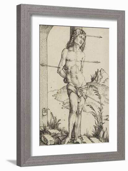 Saint Sébastien attaché à une colonne-Albrecht Dürer-Framed Giclee Print