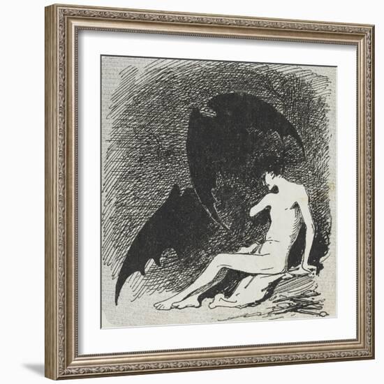 Saint Sébastien mangé par les chauves- souris.-Jean Jacques Henner-Framed Giclee Print