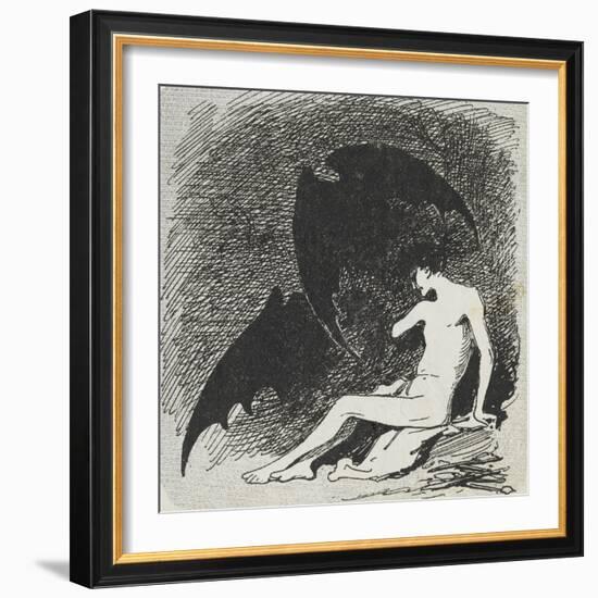 Saint Sébastien mangé par les chauves- souris.-Jean Jacques Henner-Framed Giclee Print