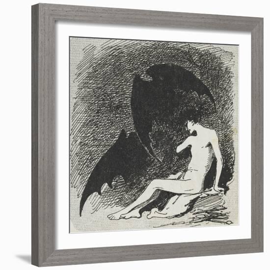 Saint Sébastien mangé par les chauves- souris.-Jean Jacques Henner-Framed Giclee Print