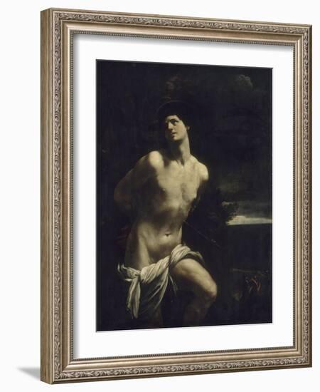 Saint Sébastien martyr dans un paysage-Guido Reni-Framed Giclee Print