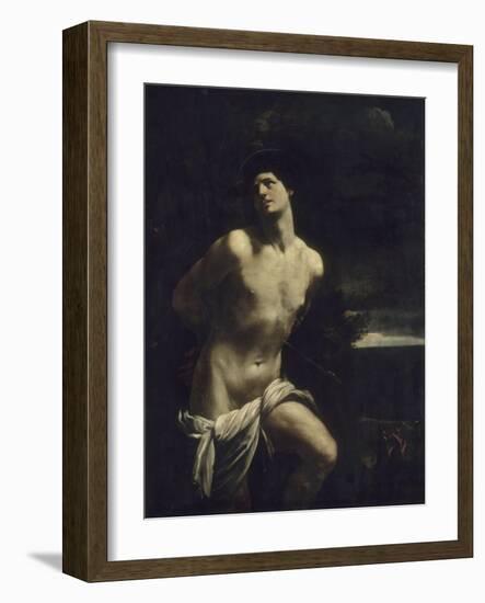 Saint Sébastien martyr dans un paysage-Guido Reni-Framed Giclee Print