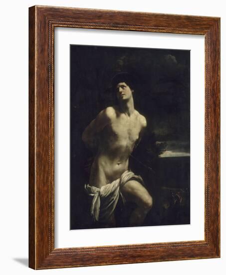 Saint Sébastien martyr dans un paysage-Guido Reni-Framed Giclee Print