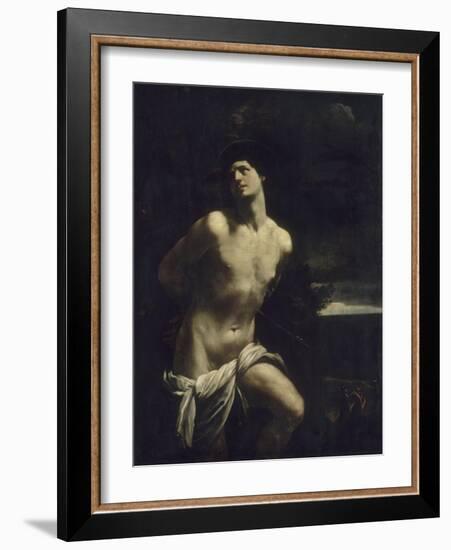 Saint Sébastien martyr dans un paysage-Guido Reni-Framed Giclee Print