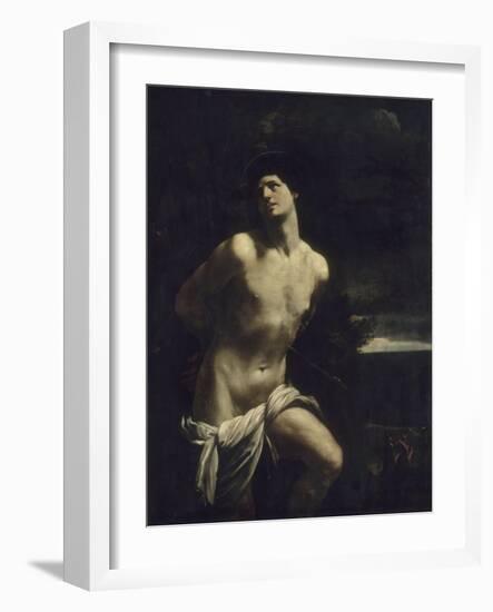 Saint Sébastien martyr dans un paysage-Guido Reni-Framed Giclee Print