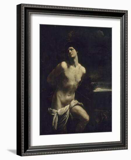 Saint Sébastien martyr dans un paysage-Guido Reni-Framed Giclee Print