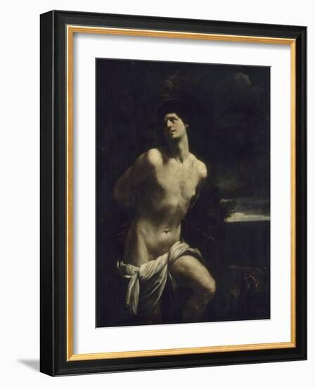 Saint Sébastien martyr dans un paysage-Guido Reni-Framed Giclee Print