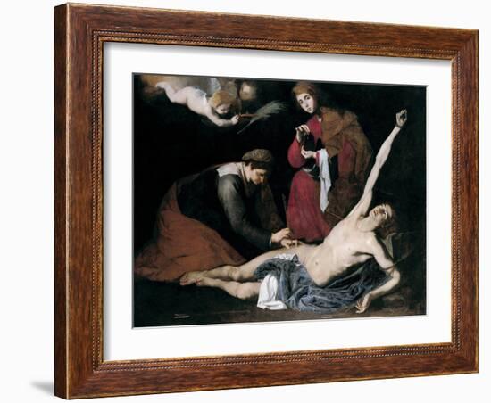 Saint Sebastien Soigne Par Les Saintes Femmes - Peinture De Jose De Ribera Dit Il Spagnoletto  L'es-Jusepe de Ribera-Framed Giclee Print