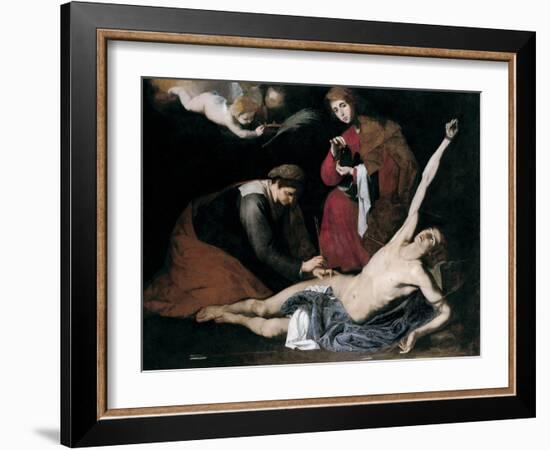 Saint Sebastien Soigne Par Les Saintes Femmes - Peinture De Jose De Ribera Dit Il Spagnoletto  L'es-Jusepe de Ribera-Framed Giclee Print