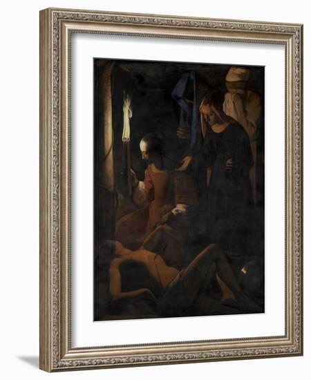 Saint Sébastien soigné par Sainte Irène-Georges de La Tour-Framed Giclee Print