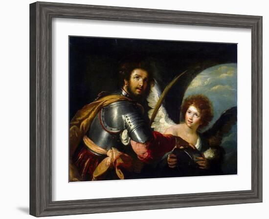 Saint Secundus and Angel, C1640-Bernardo Strozzi-Framed Giclee Print