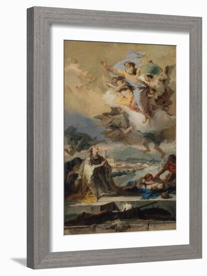 Saint Thecla Praying for the Plague-Stricken, 1758-59-Giovanni Battista Tiepolo-Framed Giclee Print