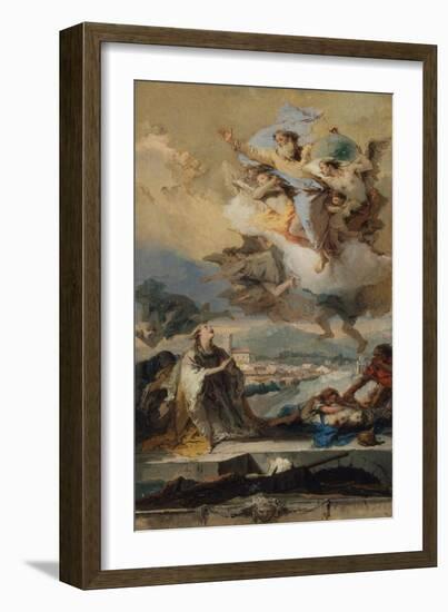 Saint Thecla Praying for the Plague-Stricken, 1758-59-Giovanni Battista Tiepolo-Framed Giclee Print