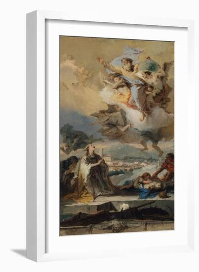 Saint Thecla Praying for the Plague-Stricken, 1758-59-Giovanni Battista Tiepolo-Framed Giclee Print