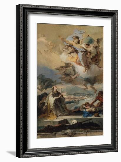 Saint Thecla Praying for the Plague-Stricken, 1758-59-Giovanni Battista Tiepolo-Framed Giclee Print