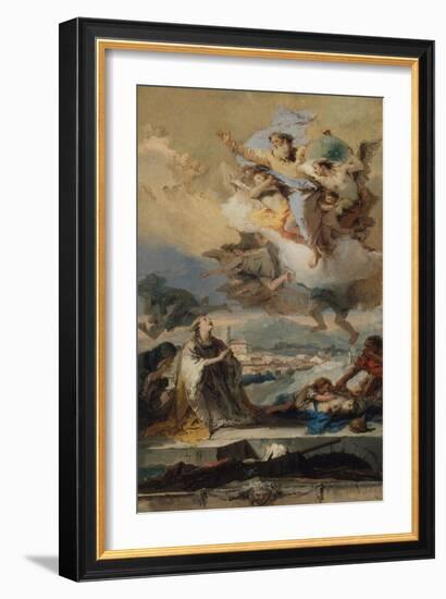 Saint Thecla Praying for the Plague-Stricken, 1758-59-Giovanni Battista Tiepolo-Framed Giclee Print