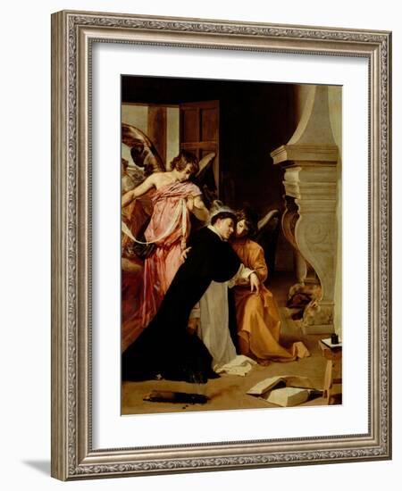 Saint Thomas Aquinas Comforted by Angels-Diego Velazquez-Framed Giclee Print