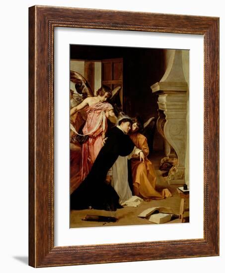 Saint Thomas Aquinas Comforted by Angels-Diego Velazquez-Framed Giclee Print