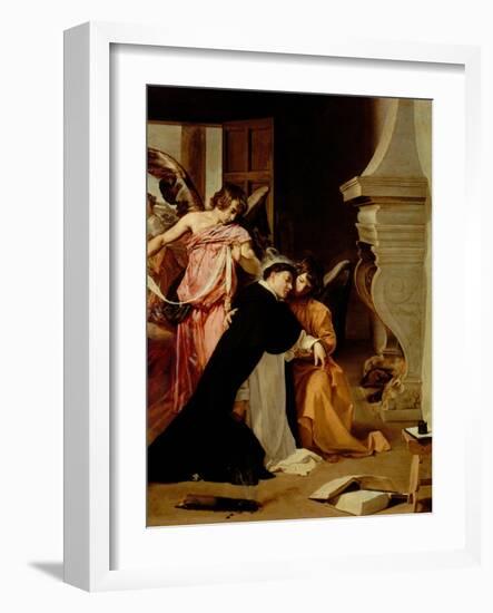 Saint Thomas Aquinas Comforted by Angels-Diego Velazquez-Framed Giclee Print