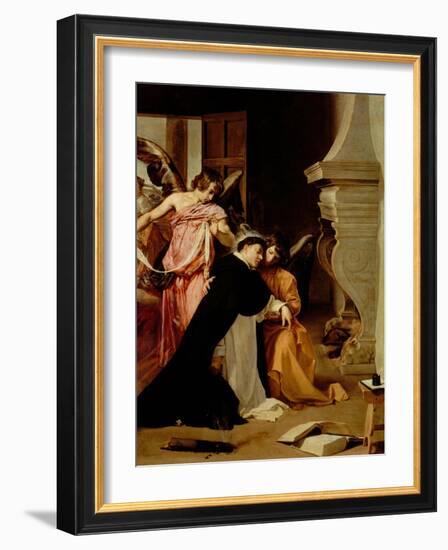 Saint Thomas Aquinas Comforted by Angels-Diego Velazquez-Framed Giclee Print