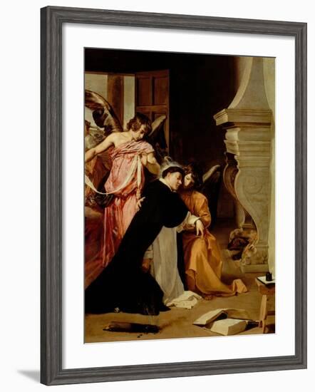 Saint Thomas Aquinas Comforted by Angels-Diego Velazquez-Framed Giclee Print