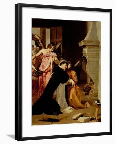 Saint Thomas Aquinas Comforted by Angels-Diego Velazquez-Framed Giclee Print