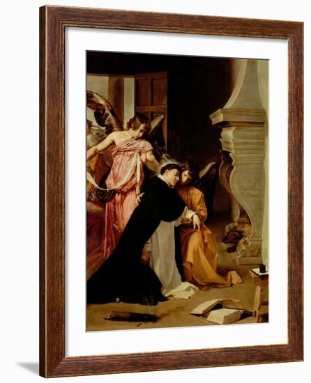 Saint Thomas Aquinas Comforted by Angels-Diego Velazquez-Framed Giclee Print