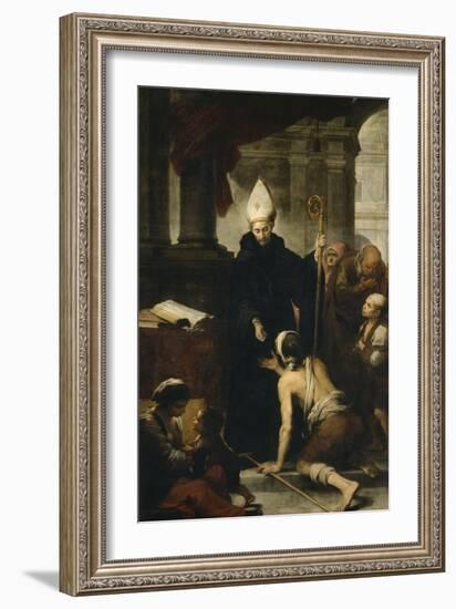 Saint Thomas de Villanueva donnant l'aumône-Bartolome Esteban Murillo-Framed Giclee Print