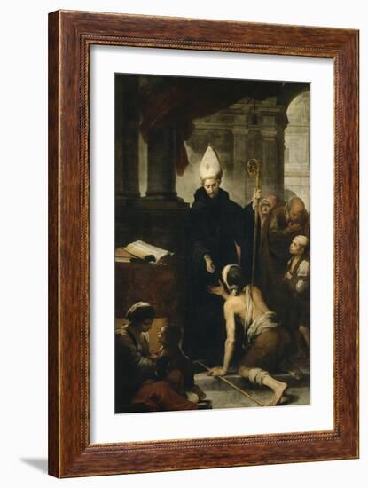 Saint Thomas de Villanueva donnant l'aumône-Bartolome Esteban Murillo-Framed Giclee Print