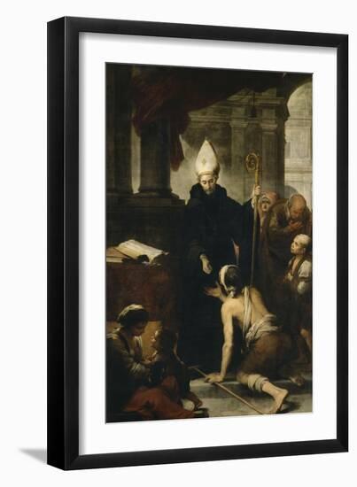 Saint Thomas de Villanueva donnant l'aumône-Bartolome Esteban Murillo-Framed Giclee Print