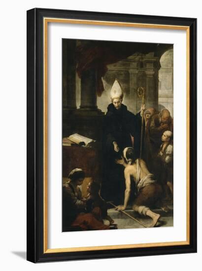 Saint Thomas de Villanueva donnant l'aumône-Bartolome Esteban Murillo-Framed Giclee Print