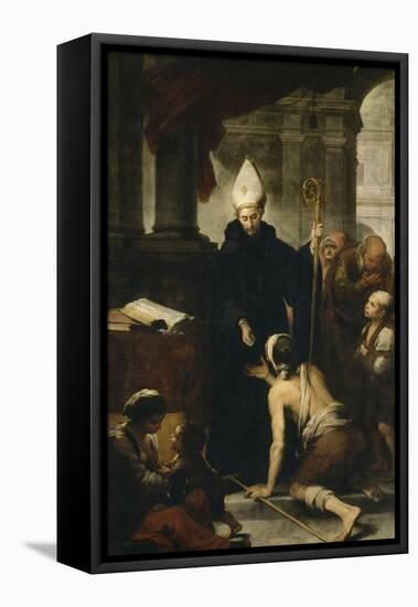 Saint Thomas de Villanueva donnant l'aumône-Bartolome Esteban Murillo-Framed Premier Image Canvas