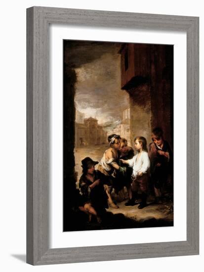 Saint Thomas of Villanueva Dividing His Clothes Among Beggar Boys, C.1667-Bartolome Esteban Murillo-Framed Giclee Print