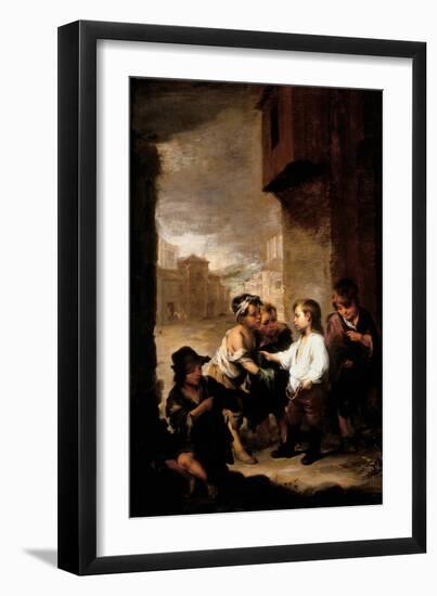 Saint Thomas of Villanueva Dividing His Clothes Among Beggar Boys, C.1667-Bartolome Esteban Murillo-Framed Giclee Print