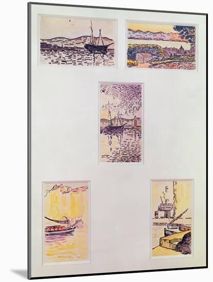 Saint Tropez (Five Watercolours), C.1900 (Watercolour on Paper)-Paul Signac-Mounted Giclee Print