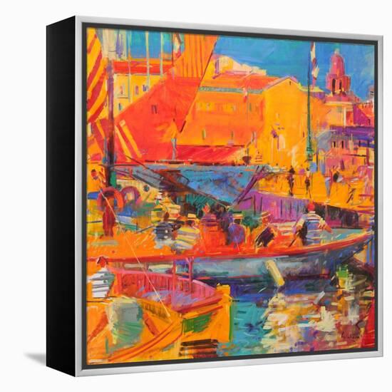 Saint-Tropez in May, 2020 (Oil on Canvas)-Peter Graham-Framed Premier Image Canvas