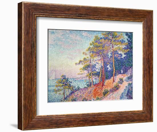 Saint Tropez Says the Customs Trail Painting by Paul Signac (1863-1935) 1905 Sun. 0,72X0,92 M Greno-Paul Signac-Framed Giclee Print