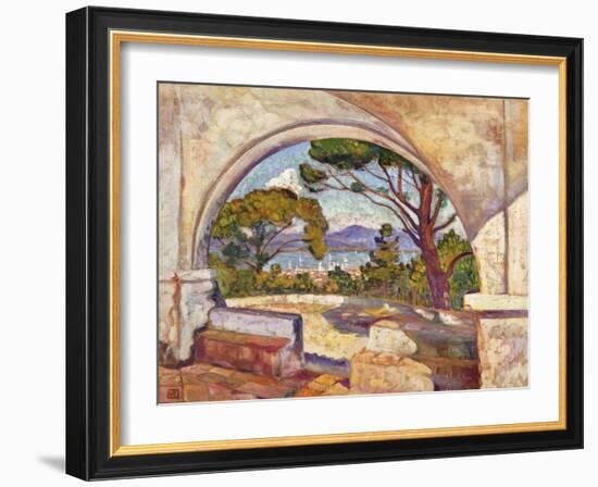 Saint Tropez, Vue de la Chapelle St. Anne-Theo Rysselberghe-Framed Giclee Print