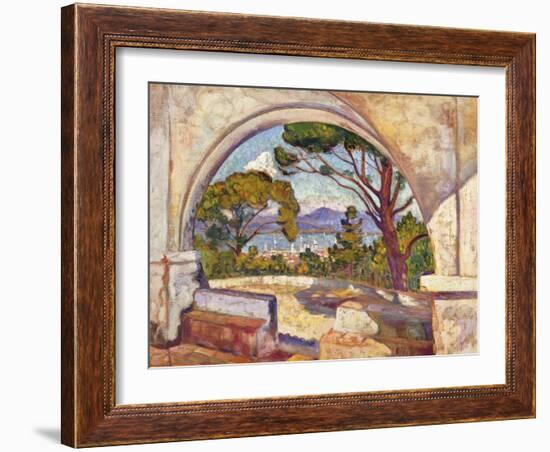 Saint Tropez, Vue de La Chapelle St, c.1920-Théo van Rysselberghe-Framed Giclee Print