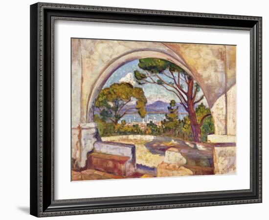 Saint Tropez, Vue de La Chapelle St, c.1920-Théo van Rysselberghe-Framed Giclee Print